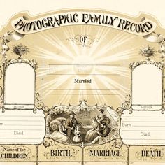 an old marriage certificate is shown with two people in the middle and one person on the bottom