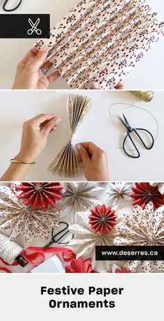 For a festive and eco-friendly decoration, paper is your best ally! Paper Christmas Decorations, Paper Christmas Ornaments, Christmas Paper Crafts, Paper Ornaments, Handmade Christmas Decorations, Christmas Ornament Crafts, Christmas Paper, Xmas Ornaments, Diy Holiday