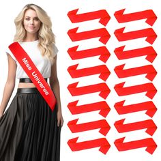 PRICES MAY VARY. 【16 PCS Red Satin Sashes for Pageants】- Come with 16 pieces Red sashes in total, sufficient quantity can satisfy your festival, party needs; You can decor your blank sash to stand out from the crowd. 【Blank Sash for DIY 】- You can personally write whatever you would like on plain and blank sashes. Make a sash for parades, pageant, parties, and so much more! Whether you're using this sash to write something, or you're using it for a costume, with this blank sash you'll have the p Beauty Pageant Sashes, Pageant Sashes, Senior Sash, Red Blank, Homecoming Court, Bridesmaid Sash, Chair Slipcovers, Satin Sash, Heat Press Vinyl