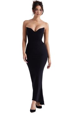 Tube Dress Outfit Classy, Maxi Design, Floor Length Maxi Dress, Black Tube Top, House Of Cb Dresses, Black Tube, Strapless Corset, Three Words, House Of Cb