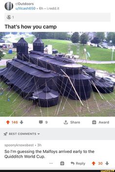 an image of a tent that looks like it is in the middle of a field