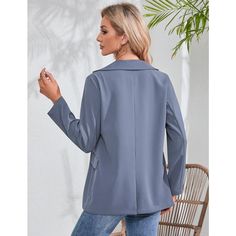 Elevate your wardrobe with the Whizmax Women's Long Sleeve Open Front Blazer, a perfect blend of sophistication and practicality. This chic gray blazer is designed to enhance your office and casual wear with its sleek, single-breasted design and a large lapel that creates a flattering V-neck effect.

- Material: Durable and comfortable fabric
- Color: Elegant gray
- Size: XXL
- Gender: Female
- Features: Single button closure, functional side pockets

Ideal for contemporary women, this blazer pa Office Wear Solid Color Notch Lapel Blazer, Lapel Collar Solid Color Blazer For Business Casual, Notch Lapel Solid Color Blazer For Work, Business Casual Solid Color Blazer With Lapel Collar, Business Casual Solid Color Blazer, Tailored Solid Color Blazer For Work, Casual Office Blazer In Solid Color, Casual Office Wear Blazer In Solid Color, Chic Solid Color Blazer For Work