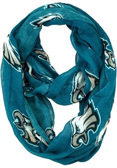 a blue scarf with an eagles logo on it