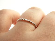 Beaded Stacking Ring - Sterling Silver ring, dainty ring, simple ring, petite ring, small ring, stacking ring, stackable ring, beaded ring on Etsy, $14.00 Nickel Free Sterling Silver Stackable Rings, Adjustable Sterling Silver Midi Rings, Classic Tiny Sterling Silver Stackable Rings, Adjustable Sterling Silver Stackable Rings With Simple Design, Adjustable Simple Sterling Silver Stackable Rings, Dainty Sterling Silver Midi Rings With Simple Design, Classic Sterling Silver Hypoallergenic Midi Rings, Classic Adjustable Sterling Silver Stackable Rings, Simple Hypoallergenic Sterling Silver Midi Rings