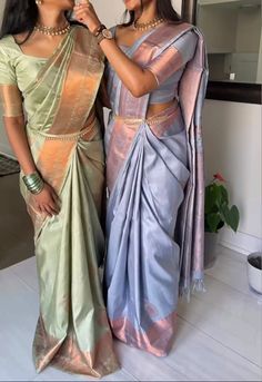 South Indian Onam Look, Silk Saree Bridesmaid, South Indian Fashion Saree, Saree With Kamar Band, Wedding Guest Sarees, Tamil Saree Look, Saree To Lehenga Convert, Tamil Clothing