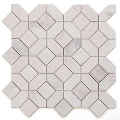 Elysium - Eclipse White 12 in. x 12 in. Marble Mosaic Fancy Tile, Thassos Marble, White Marble Mosaic, Pebble Tile, Hexagonal Mosaic, Ceramic Shop, Pebble Stone, Kitchen Wall Tiles, Grout Color