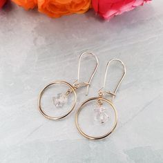 Circle Chandelier, Diamond Chandelier, Crystal Hoop Earrings, April Birthstone, Statement Earring, Diamond Quartz, Gold Plated Bracelets, Quartz Earrings, Herkimer Diamond