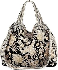 Johnny Was Othilia Black Velvet Cream White Lace Velvet Bag Handbag Purse New Velvet Tote Bag, Handbag Boutique, Velvet Cream, Gray Handbags, Grey Bag, Velvet Lace, Velvet Bag, Fashion House, Johnny Was