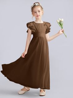 Description:   Flutter Crinkle Chiffon Junior Bridesmaid Dress   Details:     Silhouette: A-line  Fabric: Chiffon  Neckline: Scoop  Sleeve Length: Cap Sleeves  Embellishment: Bowknot   With padding and boning.    Available in full-size range (J4-J16) and in  custom size         Ask a question Solid Chiffon Dress With Ruffles, Ruffled Solid Color Chiffon Dress, Chiffon Bridesmaid Dresses With Flutter Sleeve, Solid Bridesmaid Dresses With Ruffles, Ruffled Chiffon Dress, Flutter Sleeve Bridesmaid Dress With Ruffles, Flowy Ruffled Bridesmaid Dress, Bridesmaid Dress With Ruffles And Flutter Sleeves, Solid Color Ruched Chiffon Dress