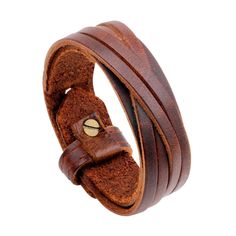 EFFENTII Scrambler Men's Leather Bracelet Simple Leather Bracelet, Boho Style Accessories, Festival Mode, Leather Bracelets Women, Handmade Leather Bracelets, Biker Jewelry, Brown Leather Bracelet, Genuine Leather Bracelet, Black Leather Bracelet