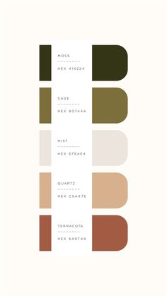 a poster with different shades of brown, green and white on the bottom half of it