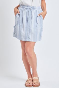 Introducting our new Women's Linen Cargo Skort. Wear it to the beach or out exploring on vacation. Features drawstring waistband, lined with built in shorts, front porkchop pockets, and side cargo pockets. Measurement (Based on size M) - Total Front Length: 17” - Total Outseam: 18” - Sweep: 47” Composition (Skirt) - 52% Linen/ 48% Viscose Composition (Lining) - 95% Polyester/ 5% Spandex - Machine wash cold. - Model is wearing a size S. • Fit: Straight, size down for a more snug fit. • Rise: ... Casual Bottoms With Gathered Waist For Day Out, Summer Vacation Bottoms With Gathered Waist, Summer Bottoms With Gathered Waist And Relaxed Fit, Casual Bottoms With Banded Waist For Beach, Casual Beach Bottoms With Banded Waist, Casual Beach Bottoms With Gathered Waist, Casual Beach Bottoms With Drawstring Tie, Relaxed Fit Bottoms With Gathered Waist For Vacation, Cotton Bottoms With Gathered Waist For Vacation