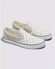 Checkerboard Classic Slip-On Shoe Vans Shoes Checkered, Vans Slip On Black, Black Slip On Vans, Vans Shoes Women, Purple Vans, Tie Dye Shoes, Checkered Shoes, Iconic Shoes, Vans Checkered