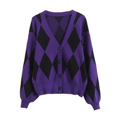 Style: commuting Size: S M L Color: Purple Chic Purple Sweater For Fall, Purple Winter Cardigan For Work, Purple Winter Workwear Cardigan, Winter Chic Purple Cardigan, Oversized Purple Fall Cardigan, Oversized Purple Cardigan For Fall, Trendy Oversized Purple Cardigan, Chic Purple Winter Sweater, Chic Purple Long Sleeve Cardigan