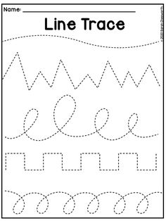 a line trace worksheet for preschool