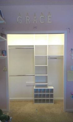 the closet is empty and ready to be used for children's playrooms