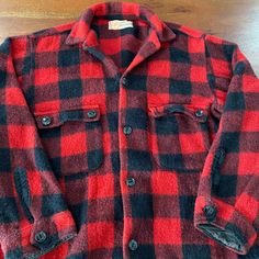 "Title: Plaid Jacket Size: Small Made in: Canada Material: Wool Pit to pit: 22\" Length: 27\" Sleeve to pit: 18\" Notes: Missing one pocket button" Vintage Winter Shacket With Pockets, Winter Camp Collar Outerwear With Pockets, Vintage Long Sleeve Shacket With Patch Pockets, Vintage Outerwear With Welt Pockets For Outdoor, Winter Outerwear With Camp Collar And Pockets, Classic Plaid Outerwear With Pockets, Vintage Shacket With Pockets For Fall, Vintage Outerwear With Flap Pockets For Winter, Collared Shacket With Button Closure For Outdoor