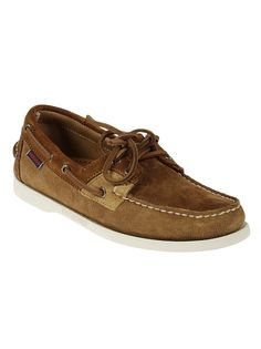 Sebago Moccasin in brown suede, leather insole, leather laces, white non-slip rubber sole, side logo detail.Composition: 100% Leather Classic Brown Lace-up Moccasins, Casual Suede Lace-up Boat Shoes, Brown Moc Toe Moccasins With Contrast Sole, Classic Brown Lace-up Boat Shoes, Classic Lace-up Boat Shoes With Rubber Sole, Classic Lace-up Moccasins With Stitched Sole, Classic Suede Moc Toe Boat Shoes, Classic Suede Boat Shoes With Plain Toe, Classic Brown Boat Shoes With Leather Footbed