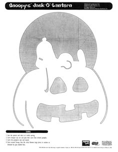 a paper cut out of a jack o'lantern with the words snoopy's jack o'lantern on it