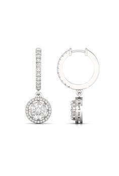 Item Code ER-7 Metal Type White Gold Metal Karat 18 kt Diamond Natural Diamond Shape Round (Illusion) Diamond Ct 1.30 ct Diamond Color FG Diamond Clarity VS Earring Length 28.4 mm Earring Width 7.5 mm Introducing the round halo illusion cut diamond gold hoop earring, a timeless and elegant pair of earrings that are sure to make a lasting impression. These earrings feature an round halo hoop design, with round halo illusion cut natural diamonds elegantly set in a polished 18K gold hoop earring .t Diamond White Halo Design Small Hoop Earrings, Diamond White Small Hoop Earrings With Halo Design, Diamond Halo Design Hoop Earrings, Small Hoop White Gold Jewelry With Halo Design, Diamond Hoop Earrings With Halo Design, Fine Jewelry Cubic Zirconia Hoop Earrings With Halo Design, Cubic Zirconia Halo Hoop Earrings, Formal White Halo Hoop Earrings, White Halo Hoop Earrings For Formal Occasions