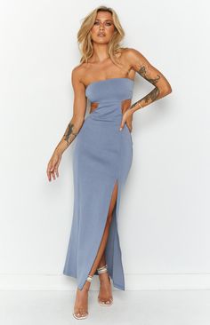 Blue Strapless Maxi Dress

Have an upcoming occasion and need a cocktail dress - then this strapless maxi is for you! Style with heels and jewellery for a complete look. This dress is also perfect for a formal or wedding - obsessed!



Maxi length

Strapless style

Waist cut outs

Unlined

Heavy weight thick material

Stretch

Side leg split

Slip on design Prom Midi Dress, Summer Playsuit, Leg Split, Semi Formal Dresses, Strapless Maxi, Beginning Boutique, Strapless Maxi Dress, Strapless Tops, Shop Maxi Dresses