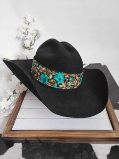 Verdoso Hat Band Turquoise Black Teal Brown Green - Etsy Black Bohemian Felt Hat For Western-themed Events, Adjustable Green Felt Hat For Beach, Bohemian Green Hats For Rodeo, Green Bohemian Hat For Rodeo, Green Bohemian Rodeo Hat, Green Wide Brim Western Hat, Green Western Hat Bands For Beach, Green Short Brim Hat Bands For Rodeo, Western Green Hat Bands For Beach