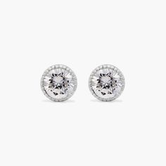 Platinum Milgrain Bezel Diamond Stud Earrings (0.25 CTW - H-I / SI1-SI2). This design is the perfect mix of modern and vintage design, crafted to accent the beauty of the round brilliant diamonds with a milgrain bezel and rolled wire basket. This earring will fit slightly off the ear and features friction backs. Wire Basket, Diamond Stud Earrings, Diamond Stud, Bezel Diamond, Brilliant Diamond, Diamond Earrings Studs, Diamond Studs, Round Brilliant, Vintage Design