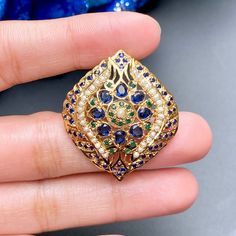 INTRICATE MUGHAL JEWELLERY DESIGNS Gold Multi-stone Pearl Ring Gift, Gold Multi-stone Pearl Ring As A Gift, Traditional Gold Emerald Wedding Ring, Elegant Gold Sapphire Ring With Stone Setting, Gold Sapphire Ring With Stone Setting For Wedding, Gold Sapphire Wedding Ring With Stone Setting, Gold Sapphire Wedding Ring, Mughal Design, 22k Gold Jewelry Necklaces