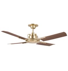 a gold ceiling fan with two black blades