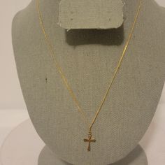 Guaranteed 18k Gold! Super Tiny Necklace And Pendant. Please See Pictures For Description And Measurement. Necklace With Cross, Tiny Necklace, 18k Gold Necklace, See Pictures, Cross Pendant, Womens Jewelry Necklace, 18k Gold, Gold Necklace, Jewelry Necklaces