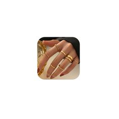 PRICES MAY VARY. Knuckle Rings Set：Include 10 Pcs simple rings and provide you with more sizes to suit your different fingers for stacking and creating cool looks,they are very lightweight but sturdy, and don't wear out or break easily Simple Stackable Finger Ring Set：You can wear it as overlapping ring, stacking rings, toe rings, thumb rings or knuckle rings at the same time to meet your different dress matching needs in every day Premium Material：Made of quality alloy, with silver or gold plat Rings Pack, Rings Set For Women, Rings Dainty, Simple Rings, Festival Jewelry, Knuckle Rings, Ring Stacking, Midi Rings, Rings Set