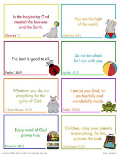 the bible bookmarks with pictures of animals and words