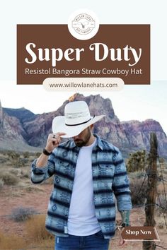 Resistol Bangora Straw Cowboy Hat with brown hat band Crown The Brown