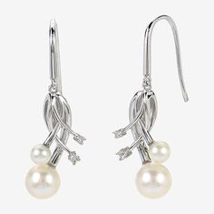 Pearl Type: Cultured Freshwater PearlsFeatures: Quick ShipEarring Back: WireStone Cut: RoundPearl Size: 6-6.5mmMetal Color: WhiteEarring Length: 29mmEarring Width: 4.8mmCare: Wipe CleanStone Type: 4 Lab Created SapphireBirthstone: June BirthstoneEarrings Style: Drop EarringsMetal: Sterling SilverCountry of Origin: Imported White Gemstones, Sapphire Drop Earrings, White Sapphire Earrings, Pearl Details, Sterling Silver Drop Earrings, Whimsical Design, Pearl Types, Freshwater Cultured Pearls, Sapphire Earrings