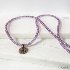 18" necklace and 0.4" pendant. Amethyst Beads, Amethyst, Beaded Necklace, Necklaces, Pendant Necklace, Beads, Pendant