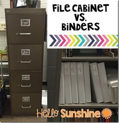 file cabinets and binders in an office with the words file cabinet vs binders