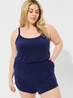 FIT Measures 3” inseam (size 2). MATERIALS + CARE Lightweight Terry knit fabric. 100% polyester. . Machine wash cold. Tumble dry low. Imported. DETAILS Sleeveless. . Scoop neck. . The best plus size women's lightweight terry cami cover-up romper cover-ups in beacon blue made of terry. Vintage Terry Cloth, Terry Cloth Shorts, Black Beachwear, Terry Dress, Terry Cloth Romper, Terry Robe, Sheer Shorts, Swim Cover, Summer Lookbook