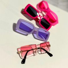 4 High Quality, Brand New Girl Sunglasses Pink, Bubble Gum, Rose Pink And Violet Get Your Summer Sunglasses To Uplift Your Summer Outfits You Don’t Need To Pay For Expensive Sunglasses When You’re Going To Lose Them Somewhere. Instead Buy This 4 Pairs For An Unbeatable Price And Look Cute All Summer Long! Fun Purple Sunglasses For Summer, Pink Glass Sunglasses For The Beach, Fun Purple Summer Sunglasses, Pink Glass Sunglasses For Beach, Fun Purple Sunglasses For The Beach, Fun Purple Sunglasses For Beach, Purple Tinted Fun Sunglasses, Fun Purple Tinted Sunglasses, Trendy Purple Sunglasses With Square Frame