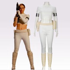 Dress up yourself into Queen Padme Amidala with this white Star Wars Halloween Carnival Cosplay Suit. It is composed of Armbands, Bag, Belt, Knife Sleeve, Knit Top, Leglet and Pants. Screen-accurate, Exquisite Craftsmanship. Get ready for Halloween Now. Star Wars Padme Costume, Queen Padme Amidala, Amidala Costume, Queen Padme, Padme Amidala Costume, Padme Costume, Disfraz Star Wars, Star Wars Halloween Costumes, Belt Knife