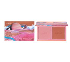 Cheek you out! Get cheeky on vacay with this Starry Escape mini blush palette from Benefit Cosmetics, featuring minis of Willa, a soft neutral-rose blush, and Starlaa, a rosy bronze blush. These blendable and buildable silky-soft powders give the look of a satin finish and soft-focus, airbrushed effect for an unforgettable look.  How do I use it: Swirl brush in blush and sweep onto cheeks. Blend and build as desired on bare face or over makeup.  From Benefit Cosmetics. Benefit Blush, Benefit Makeup, Tropical Scent, Bare Face, Rose Blush, Blush Palette, Soft Focus, Benefit Cosmetics, Mood Board Fashion