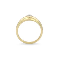 Gold & Stone Ring - This classic 18k recycled gold ring charms with a post-consumer recycled Old Mine cut diamond with a total carat weight of 0.23 tcw and mined in Brazil in the 1800s. Available in whole sizes 412. Gold Stone Ring, Recycled Gold Ring, Old Mine Cut Diamond, Artful Home, Gold Stone, Pearl Diamond, Recycled Gold, Stone Ring, Stone Rings