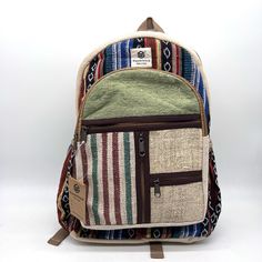 Handmade Hemp Backpack, A Durable And Eco-Friendly Option For Carrying All Your Essentials. This Backpack Is Made From High-Quality Hemp Fiber And Heavy Duty Gheri Cotton Fabric, Known For Its Strength And Durability. Very Sturdy Bag,Also Features A Spacious Interior With Plenty Of Room For Your Books, And Other Daily Necessities. The Adjustable Straps Provide A Comfortable Fit, And The Reinforced Stitching Ensures The Backpack Can Withstand Heavy Use. This Hemp Backpack Is Also Environmentally Casual Rectangular Shoulder Bag For Trips, Eco-friendly School Bag With Adjustable Strap, Green Backpack With Multiple Pockets For Everyday Use, Casual Backpack With Cell Phone Pocket For Daily Use, Casual Tote Bag For Trip, Green Shoulder Backpack With Pockets, Green Shoulder Bag Backpack With Pockets, Green Backpack With Multiple Pockets, Green Satchel Backpack With Zipper Pocket