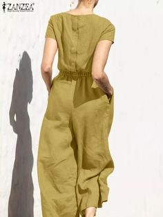 Ashley Outfits, Pattern Wide Leg Pants, Wardrobe Overhaul, Summer Jumpsuits, Summer Overalls, Wide Leg Jumpsuits, Solid Jumpsuit