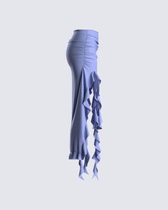 You're not just walking, you're making an entrance – and this blue ruffle maxi skirt is your secret weapon 😏 Blow them away with this look made from a stretchy jersey fabric, and complete with ruffle and ruching details, high leg slits, elastic waistband, and a pull-over style 💙 Ruffle Maxi Skirt, White Jersey, Cargo Pant, Bandeau Top, High Leg, Hottest Trends, Jersey Fabric, Maxi Skirt, Entrance