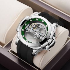 Silicon Bands, Luxury Watches For Men, Black Case, Skeleton Watch, Mechanical Watch, Automatic Watch, Luxury Watch, Watch Brands