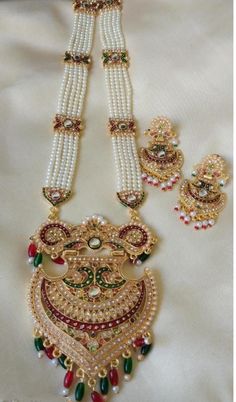 Jaipuri traditional Rani haar  Rajasthani Rajwada special Wedding special Party special Festival special Kundan work Meena work Stone work Pearl work Rajasthani Jewellery, Indian Wedding Jewelry Sets, Rani Haar, Indian Dresses Traditional, Bollywood Style, Indian Wedding Jewelry, Gold Earrings Designs, Handmade Jewelry Designs, Feather Design