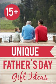 father's day gift ideas for him and his son on the dock with text overlay