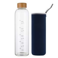 PRICES MAY VARY. Glass Drinking Water Bottle with Times to Drink: Sunkey large glass water bottle 1 liter with time and measurements markings helps you to monitor and increase your daily water intake. Clear Glass Water Bottle: Composed of 100% high-density borosilicate glass. Forever reusable, recyclable, sustainable and soft on the environment. Can withstand temperature 0-120 Celsius degree, fridge safe. Safe, Reusable, Leak proof: Stylish bamboo lid with 18/8 stainless steel and silicone ring Water Bottle With Times, Blue Water Bottle, Glass Drinking Bottles, Daily Water Intake, Natural Spring Water, Agua Mineral, Drinking Water Bottle, Gym Home, Daily Water