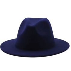 Navy Blue Fedora Hat MeticulouZ StyleZ Blue Fedora Hat, Navy Blue Hat, Wide Brim Felt Hat, Fedora Hat Women, Fedora Hats, Hat Women, Blue Hat, Felt Hat, Fedora Hat