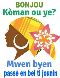 a poster with an image of a woman's head and the words, bonjo koman ou ye?